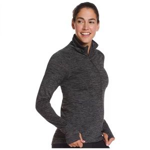 NWOT Eddie Bauer Solstice Half Zip Long Sleeve Marbled Active Top